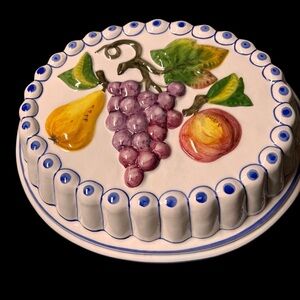 ABC Bassano Vintage Ceramic Mold with Fruit Motif.